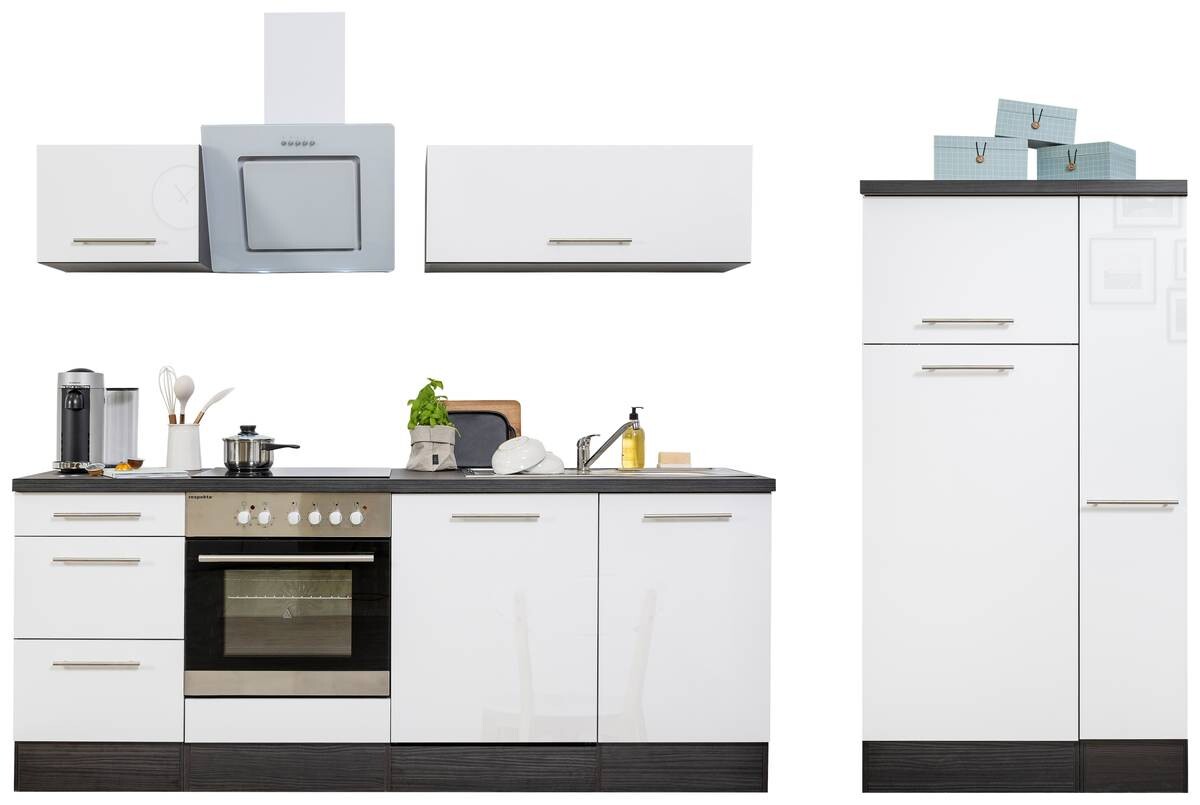 Respekta Küchenblock Amanda weiß Hochglanz B/H/T: ca. 310x200x60 cm