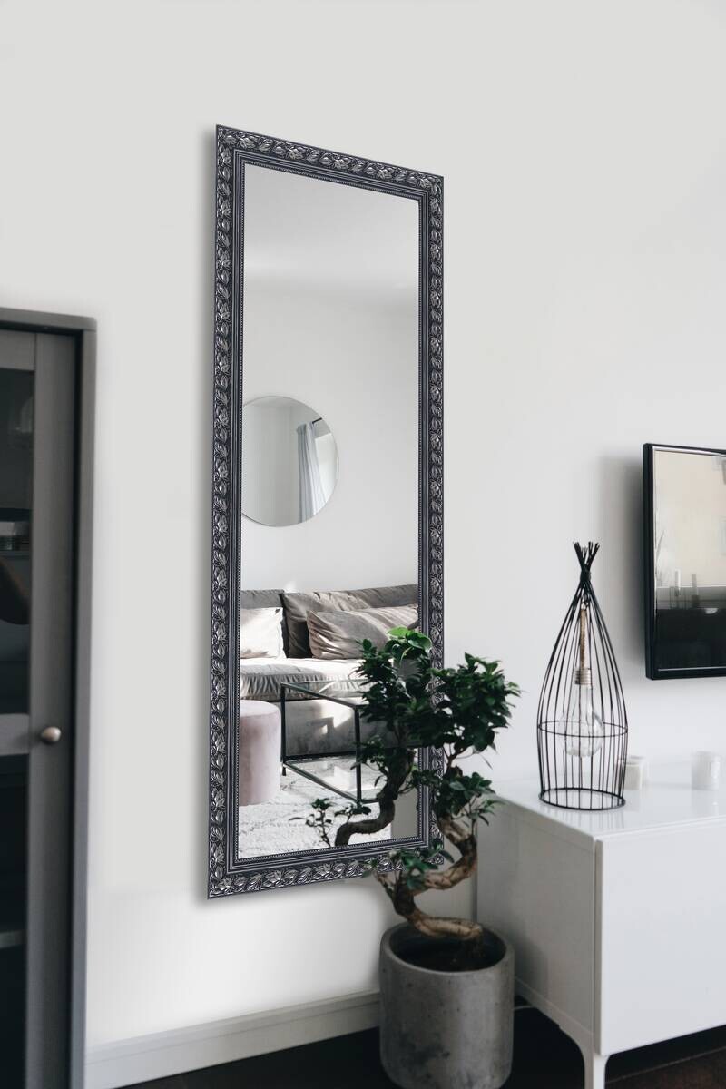 Mirrors&More Rahmenspiegel TANJA schwarz silber Optik B/H/T: ca. 50x150x3,5 cm