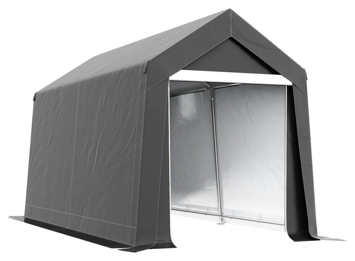 Outsunny Garagenzelt dunkelgrau Kunststoff B/H/L: ca. 360x235x210 cm