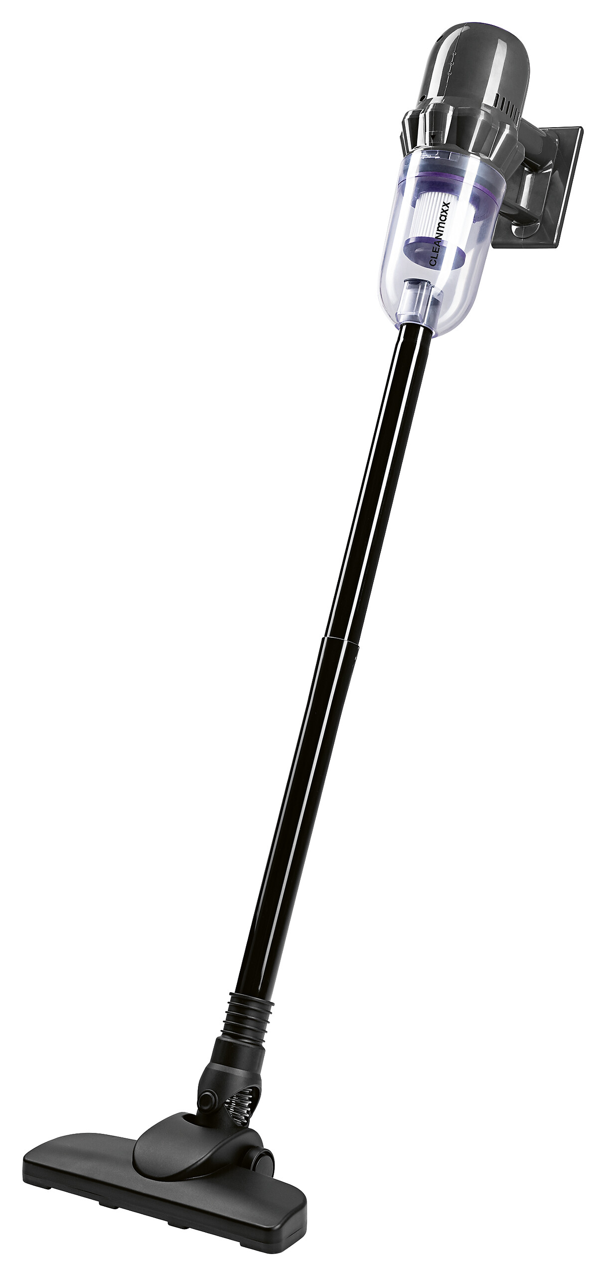 CLEANmaxx Akku-Hand-&-Bodenstaubsauger grau lila B/H/L: ca. 17,5x24,5x36 cm