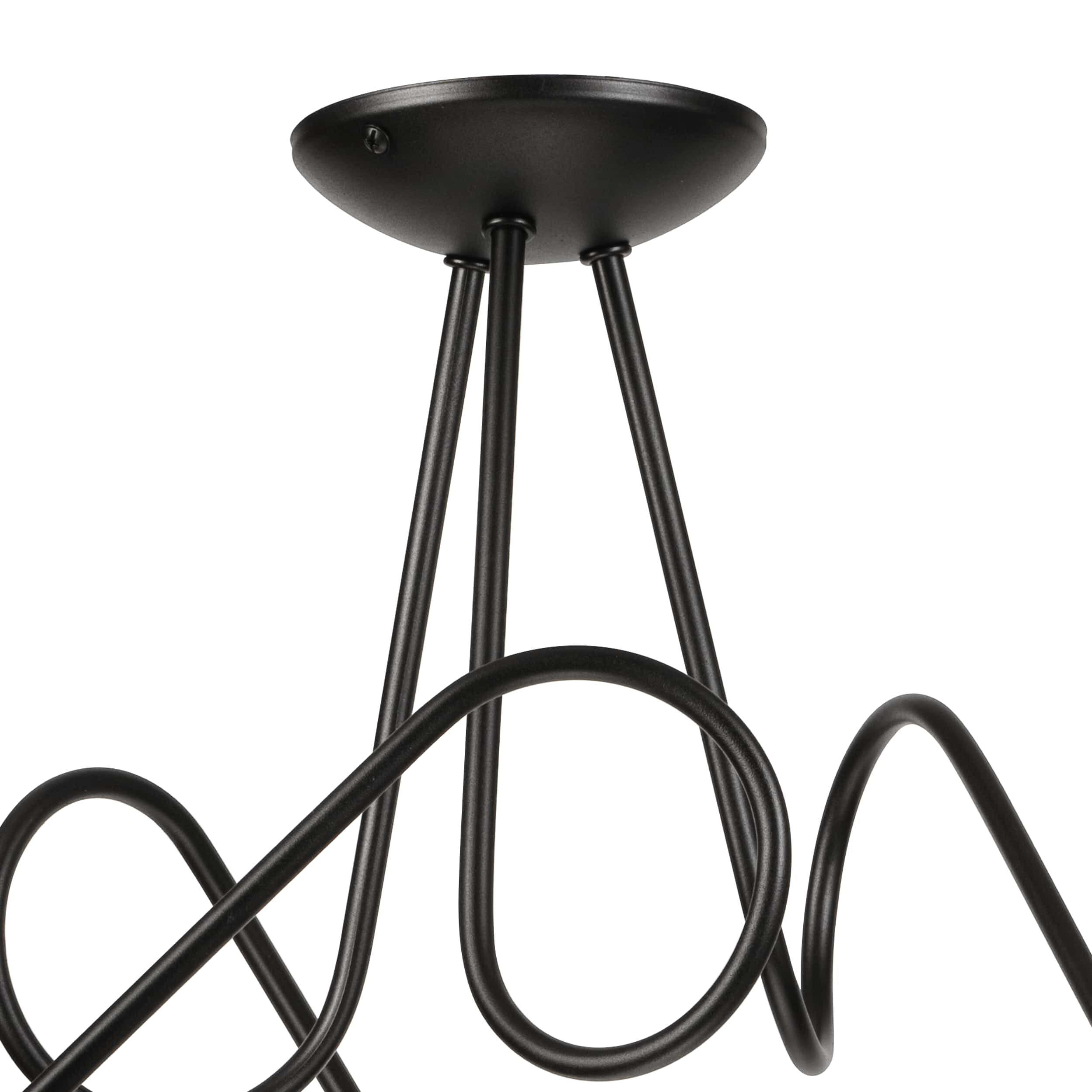 Lamkur Kronleuchter schwarz Stahl B/H/L: ca. 39x54x54 cm E27 3 Brennstellen