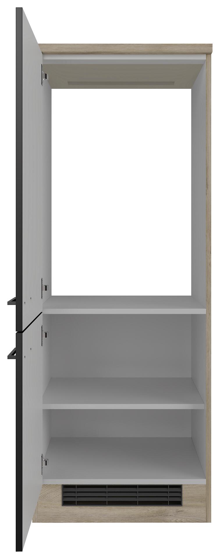 Kühlumbauschrank Capri schwarz matt B/H/T: ca. 60x161x60 cm