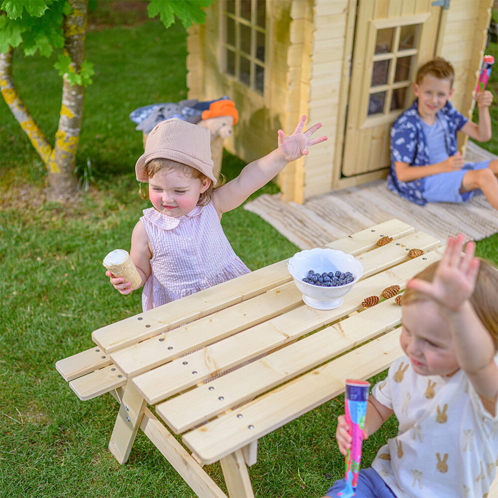 Timbela Kindersitzgarnitur M018 natur Holz B/H/L: ca. 90x50x90 cm