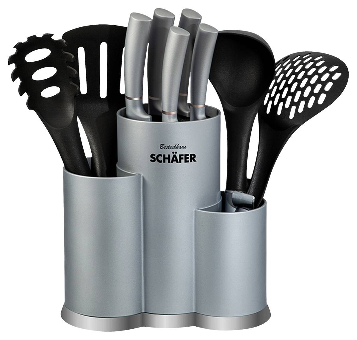 SCHÄFER Messerset grauschwarz Edelstahl 10 tlg.
