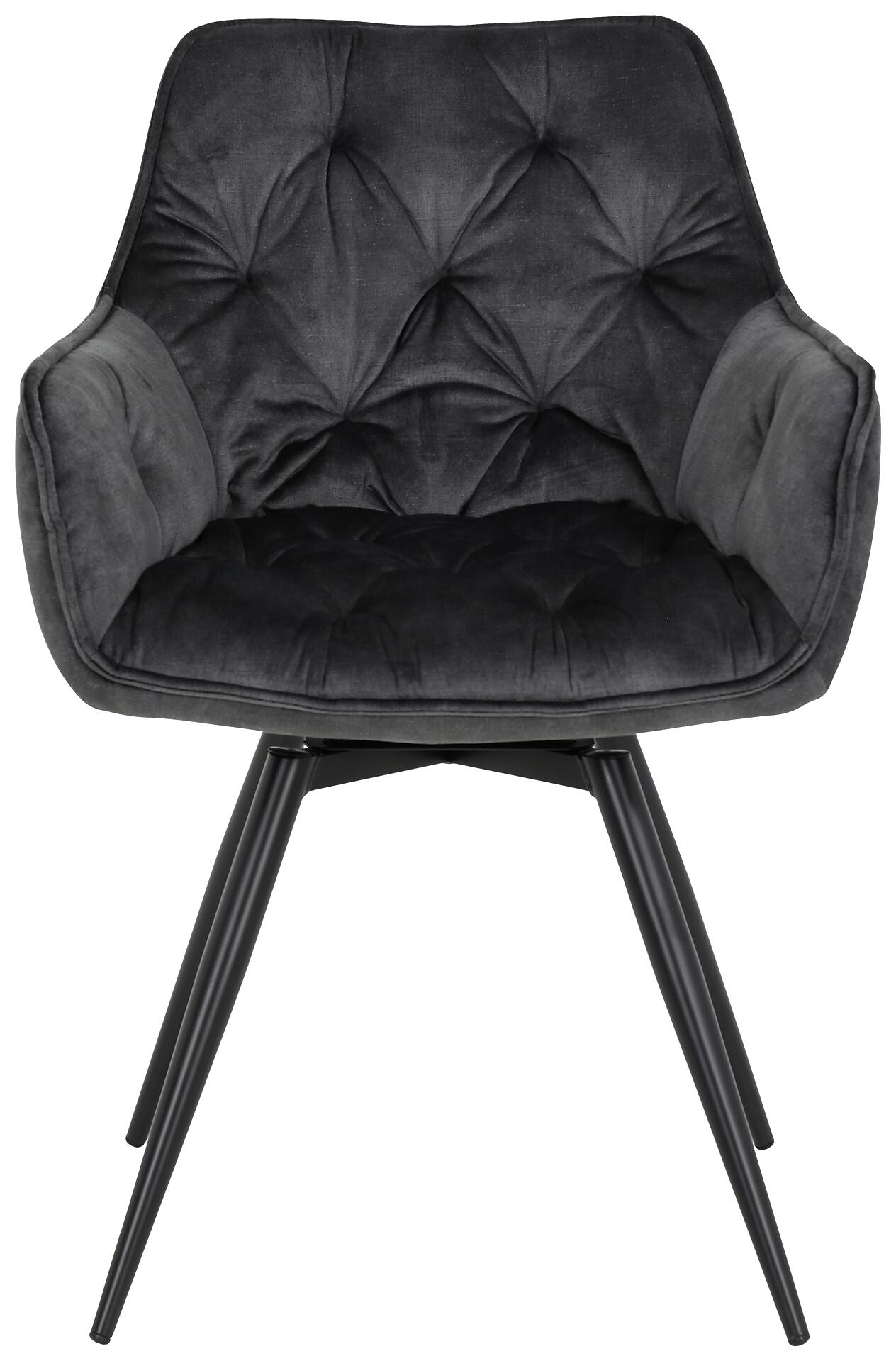 Stuhl Florentina 2er Set anthrazit Vintage Samtoptik B/H/T: ca. 49x84x63 cm