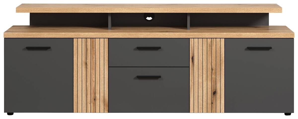 TV-Lowboard Esteban Eiche Evoke Oak Nachbildung anthrazit B/H/T: ca. 180x66x47 cm