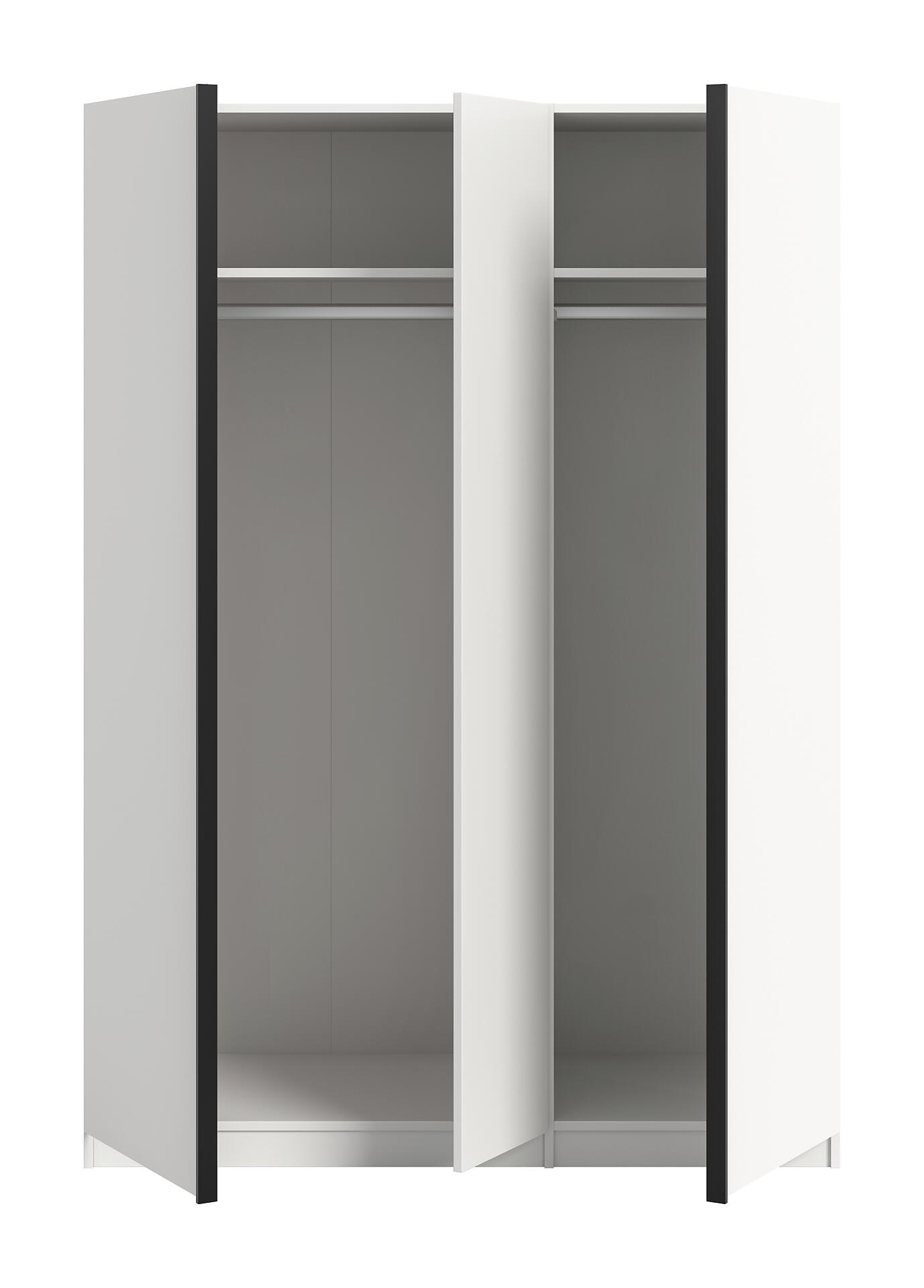 Kleiderschrank OAKLAND weiß B/H/T: ca. 130x183x53 cm