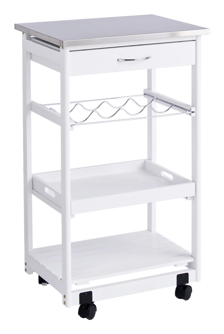 Zeller Küchenrollwagen weiß MDF B/H/L: ca. 37x82x47 cm Zeller Küchenrollwagen weiß MDF B/H/L: ca. 37x82x47 cm