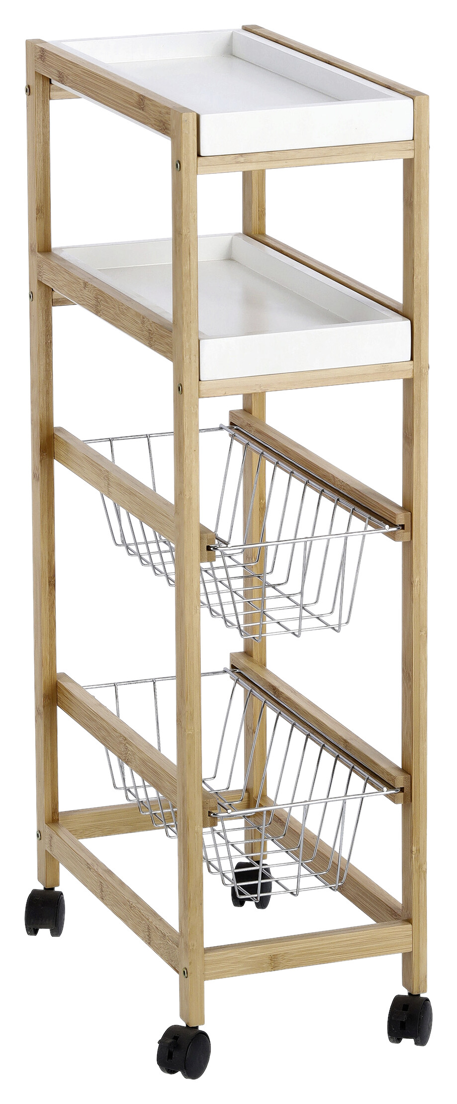 Zeller Küchenwagen weiß Bambus B/H/T: ca. 40x83x22 cm