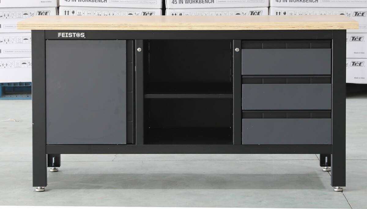 Feistos Werkbank Heros anthrazit Metall B/H/L: ca. 169x87x60 cm