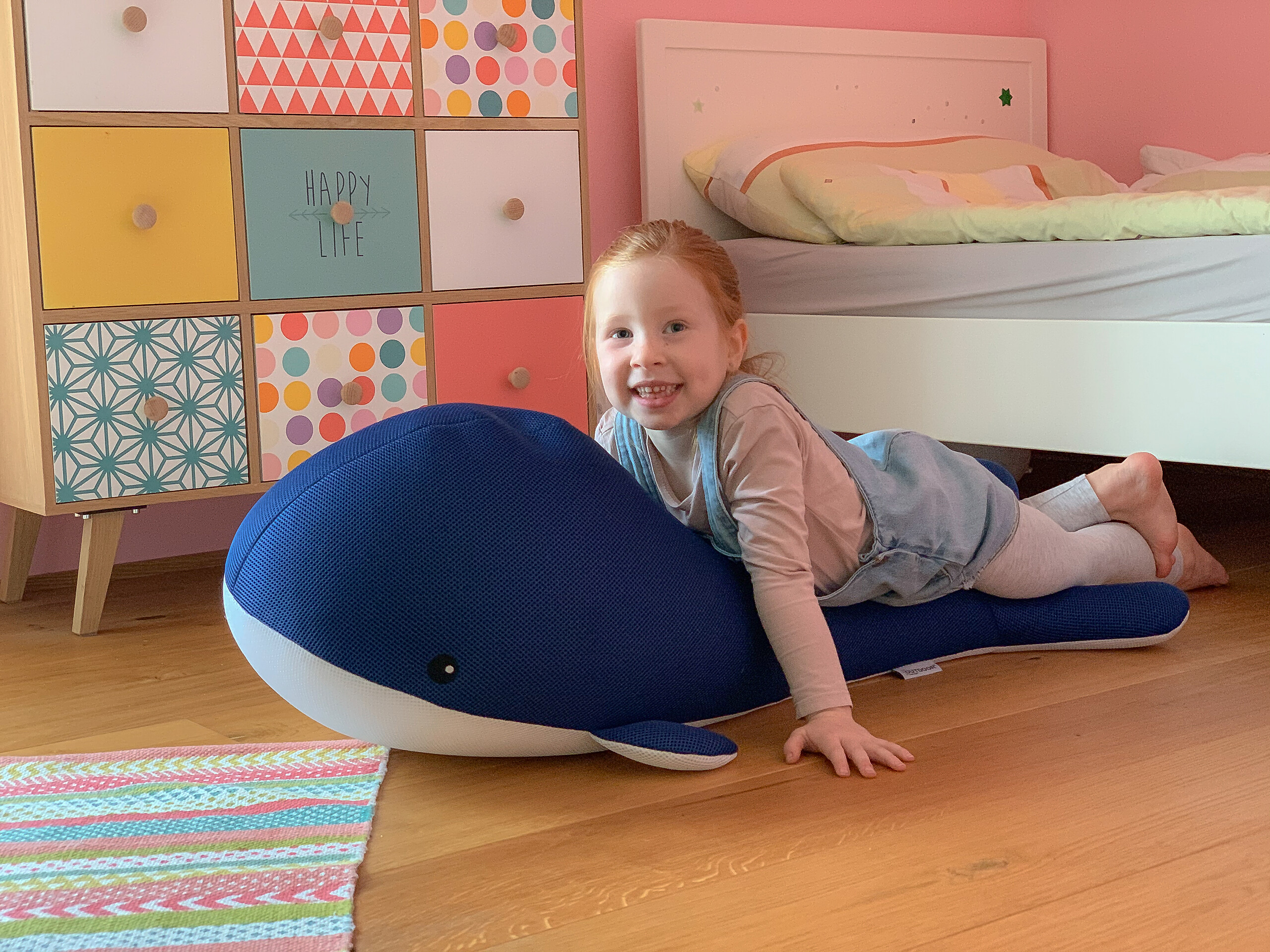 Westmann Sitzsack Schwimmtier Wal blau Polyester B/H/T: ca. 104x30x50 cm