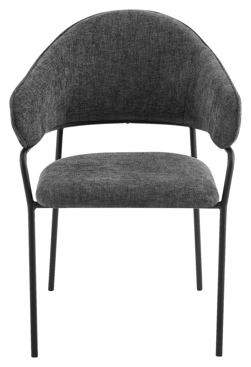 Stuhl CURVE, 2er-Set grau Stoff B/H/T: ca. 60x86x58 cm