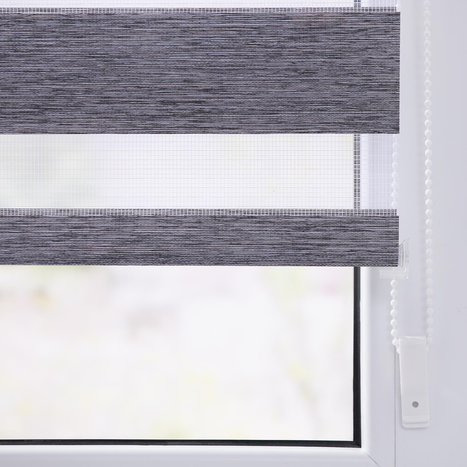 LICHTBLICK Doppelrollo Duo meliert dunkelgrau B/L: ca. 45x150 cm