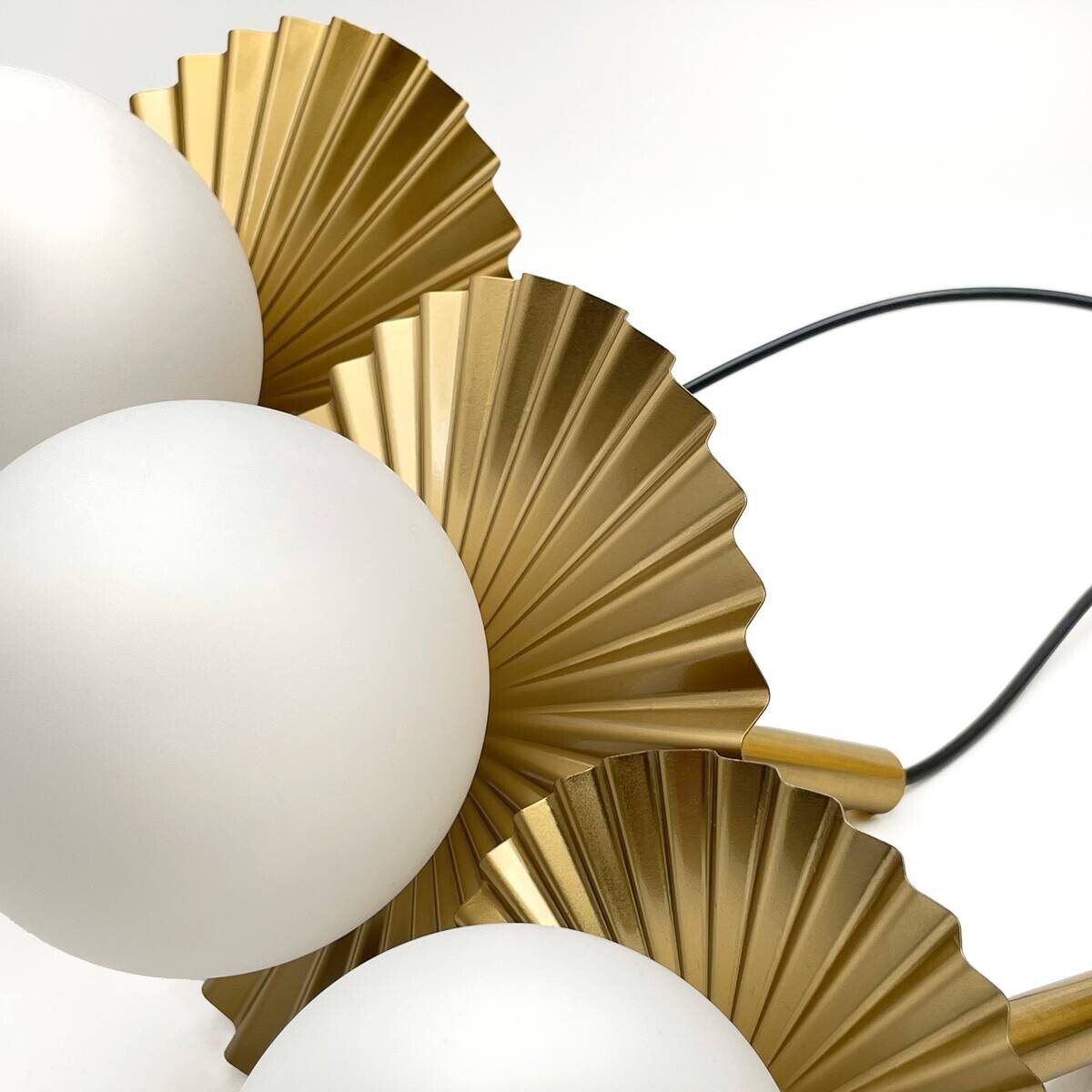 Lamkur Hängeleuchte Kupfer Stahl Glas B/H/L: ca. 120x45x45 cm G9 3 Brennstellen