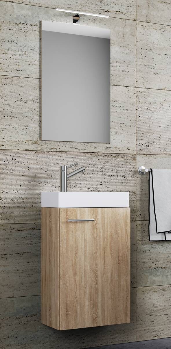 Waschplatz 4tlg-Slito Eiche Sonoma Nachbildung weiß B/H/T: ca. 41x135x22 cm