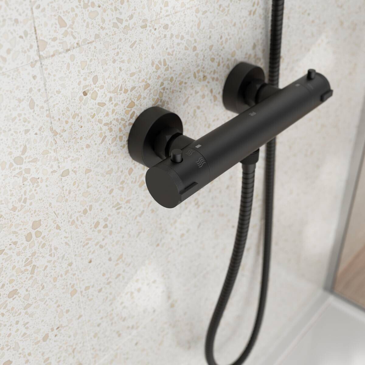 Thermostat-Duscharmatur Claudio mattschwarz