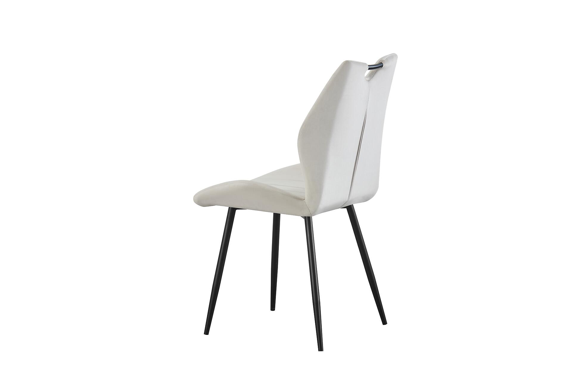 Stuhl CHRISTIN, 2er Set creme Samt B/H/T: ca. 52x58x75 cm