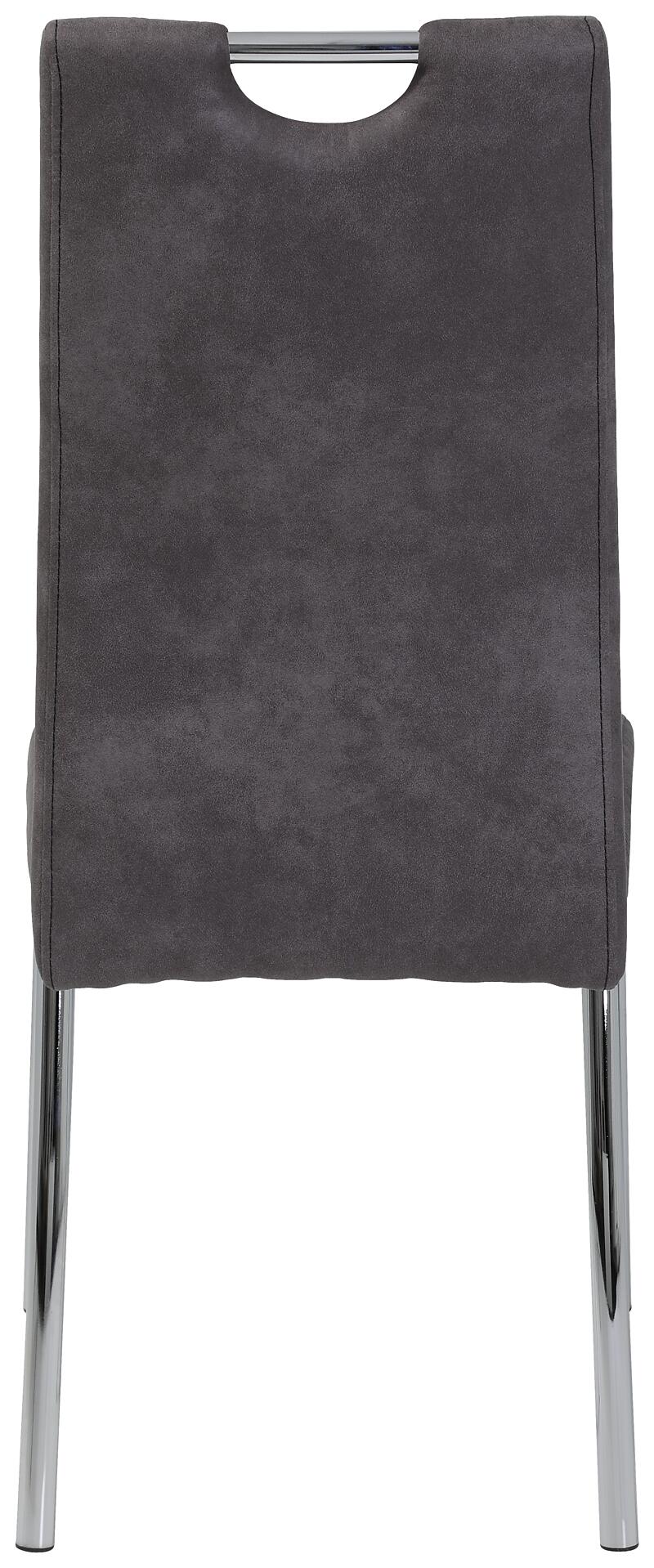 Stuhl Susi 2er Set anthrazit Vintage Microfaser B/H/T: ca. 44x98x61 cm