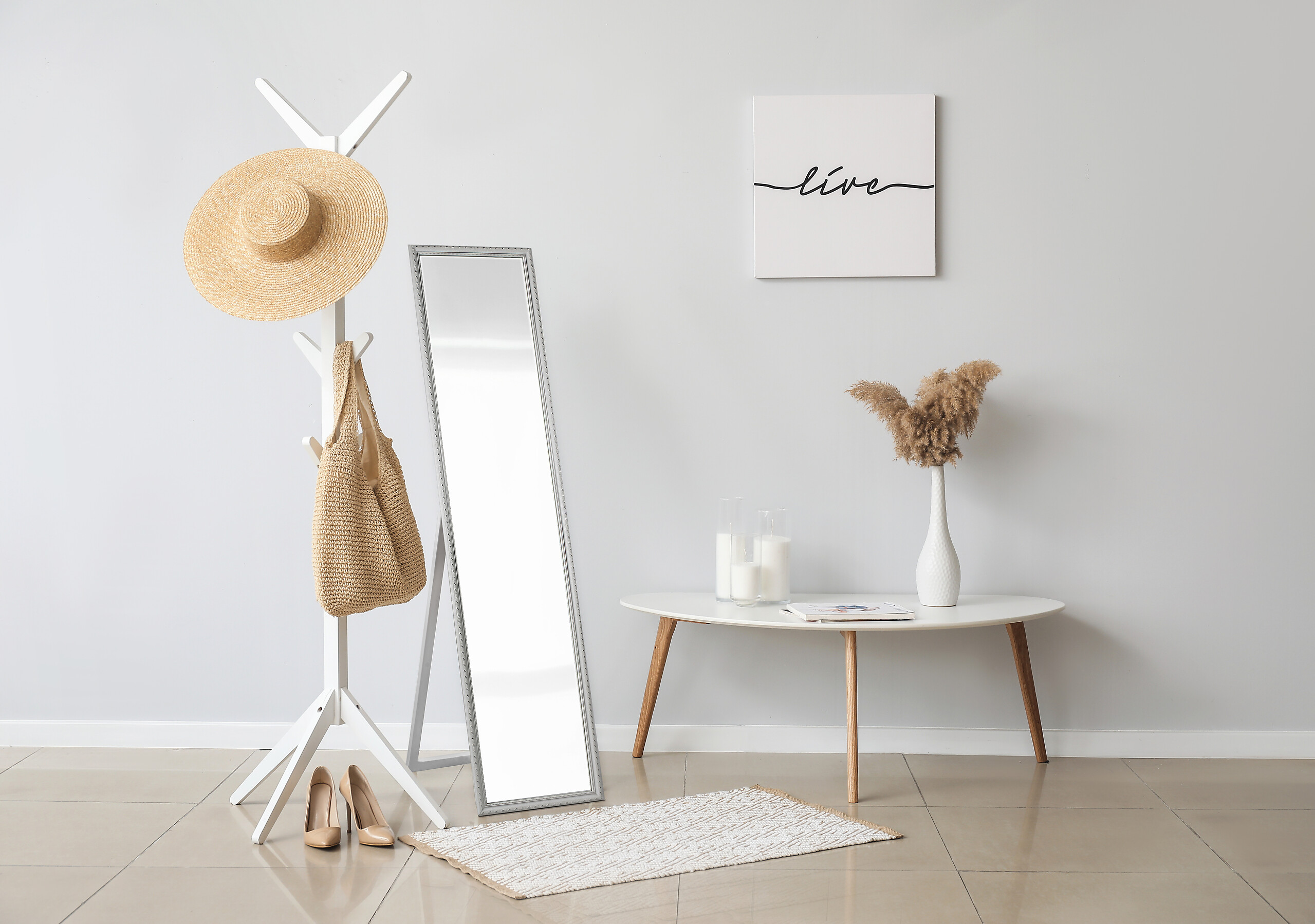 Standspiegel Loreley silber Optik B/H/T: ca. 34x160x4 cm