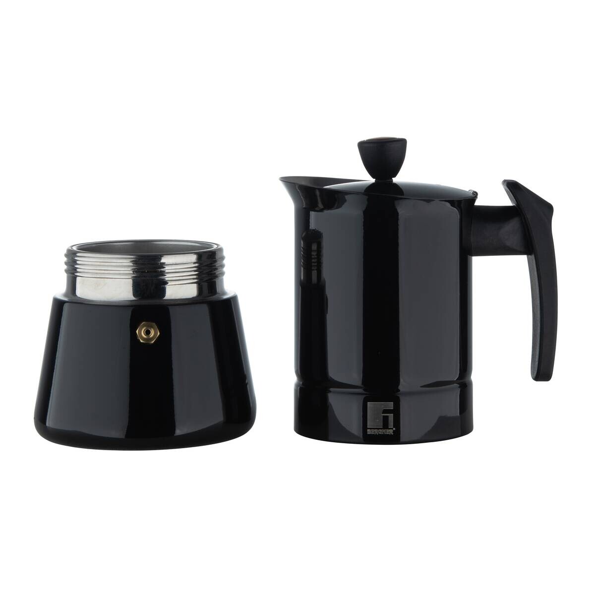 BERGNER Kaffeemaschine schwarz Edelstahl B/H/L: ca. 10,4x20,3x13,1 cm