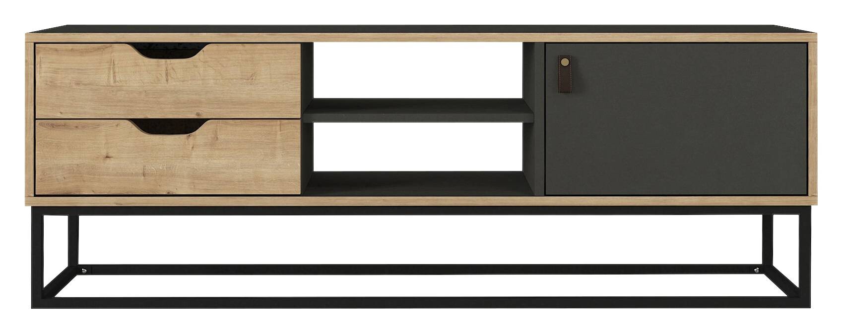 TV-Lowboard Dolores anthrazit Safir Nachbildung B/H/T: ca. 150x53,2x35 cm