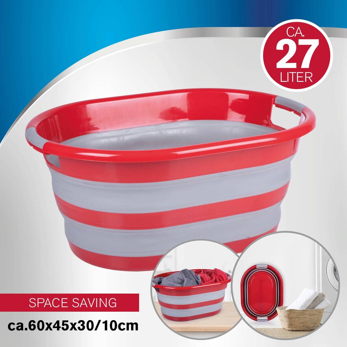 Dirt Devil Wäschekorb grau B/H/L: ca. 60x30x45 cm