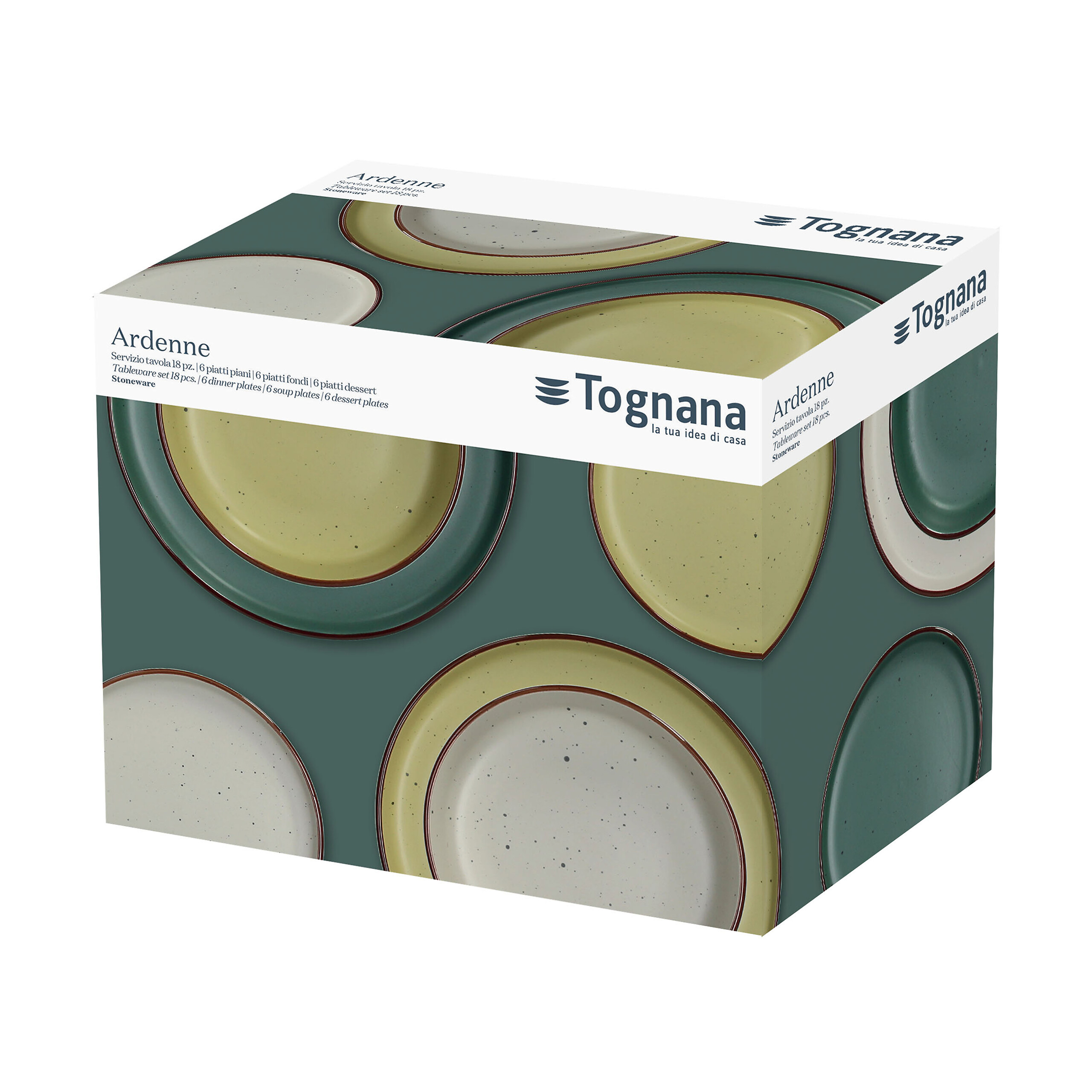 TOGNANA Tafelservice URBAN ARDENNE bunt Keramik 18 tlg.