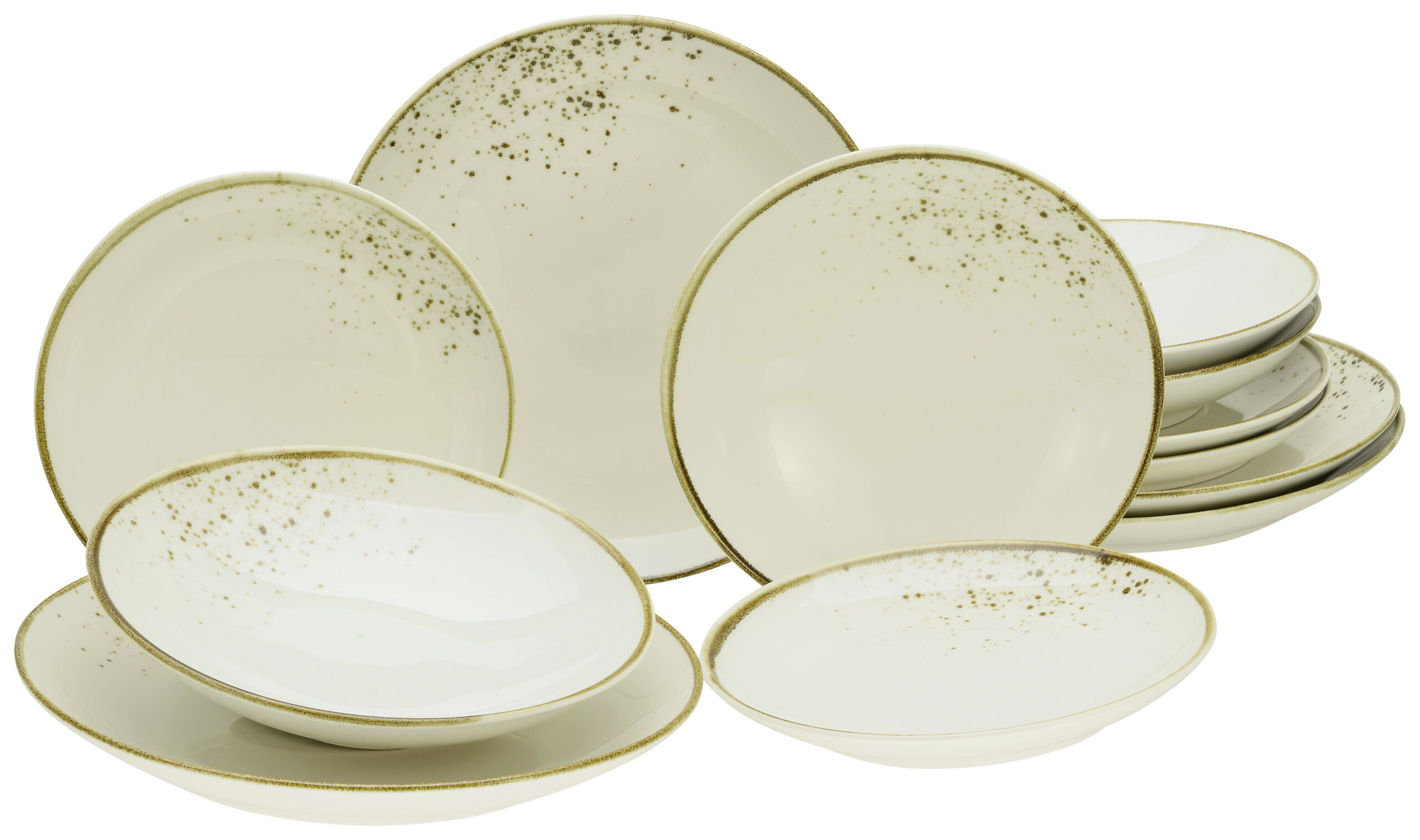 CreaTable Tafelservice Nature Collection Natural Living creme Steinzeug 12 tlg.