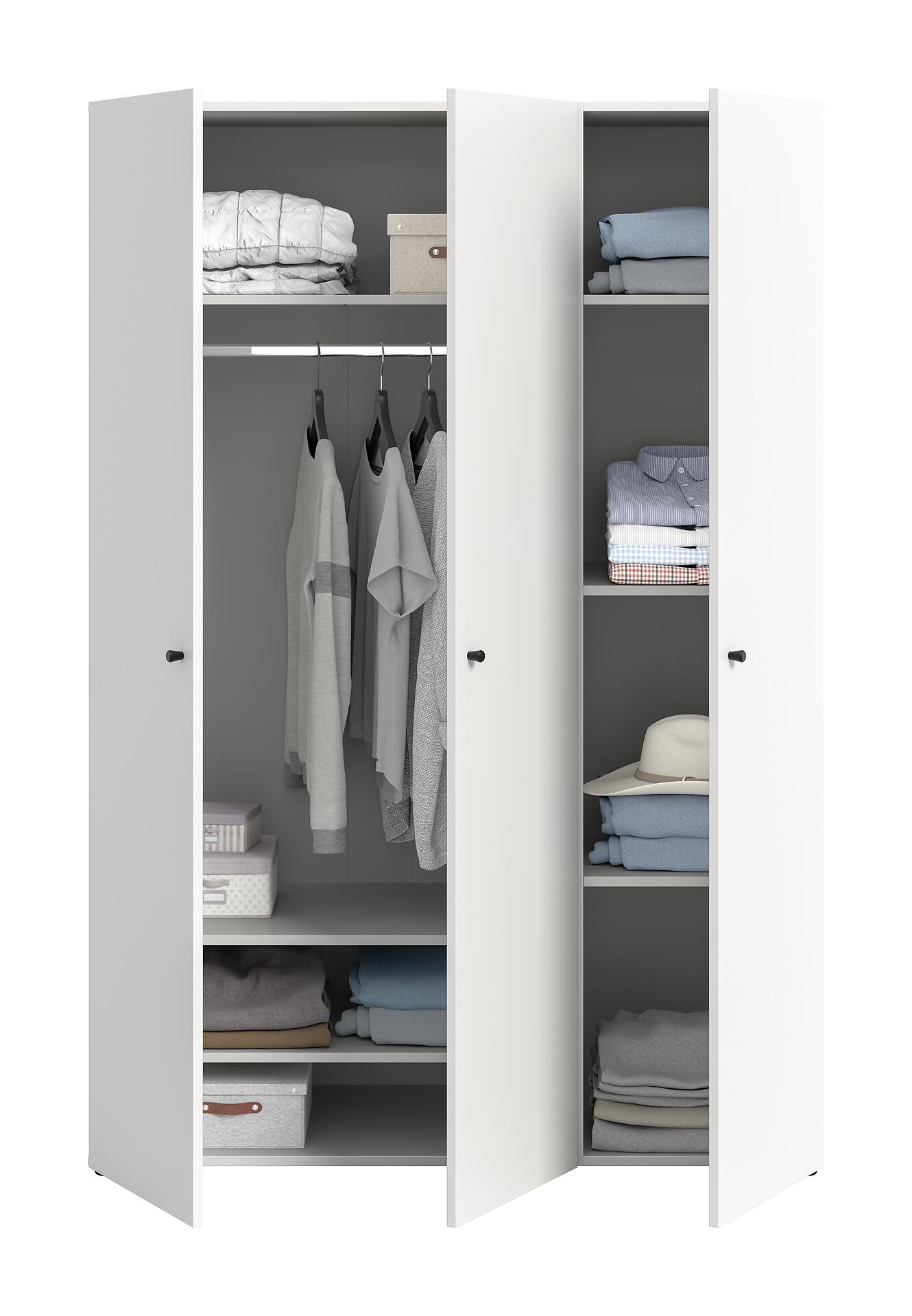 Kleiderschrank DARWIN weiß B/H/T: ca. 120x176x51 cm