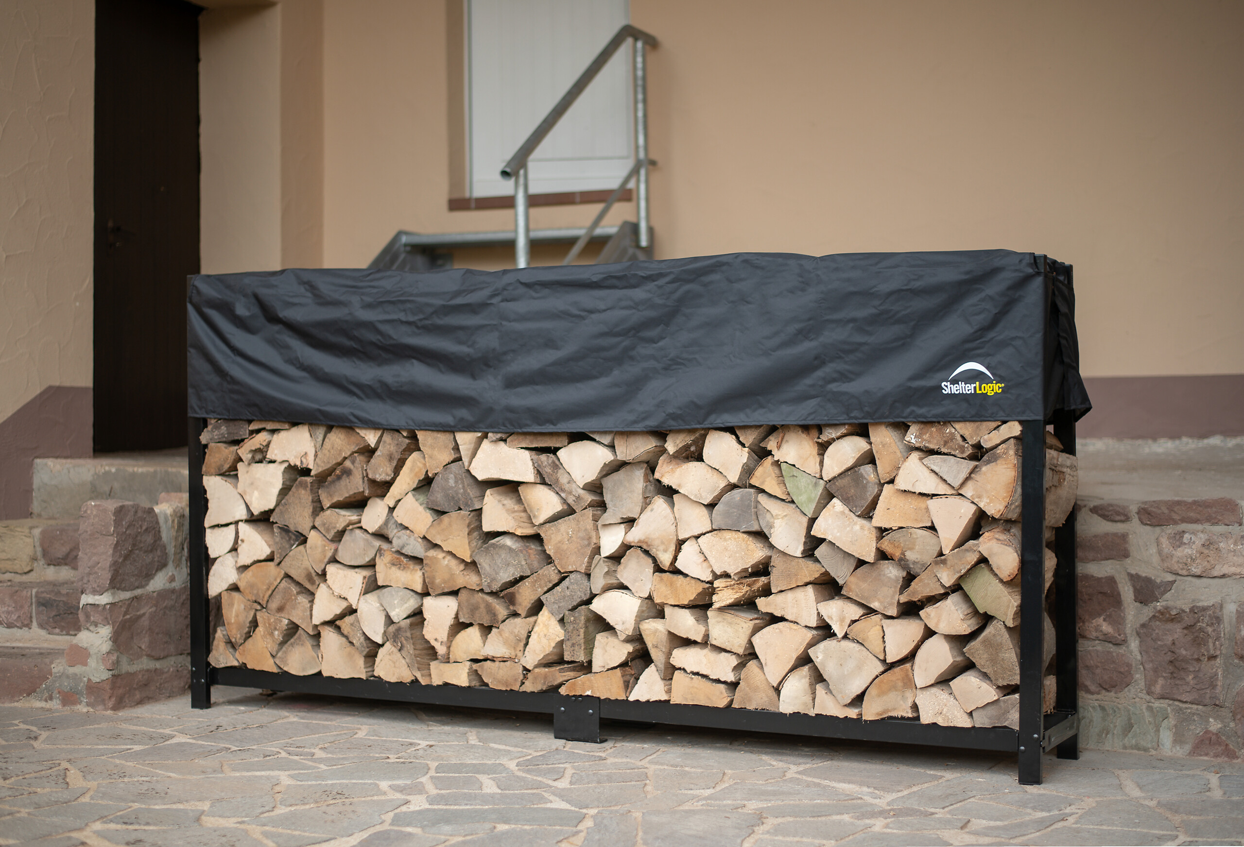 ShelterLogic Kaminholzregal schwarz B/H/T: ca. 240x119x36 cm