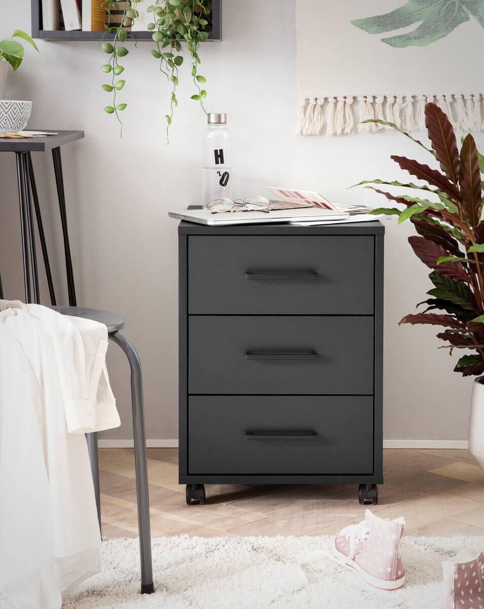 Rollcontainer Ruby schwarz matt B/H/T: ca. 40,1x57x50 cm Rollcontainer Ruby schwarz matt B/H/T: ca. 40,1x57x50 cm