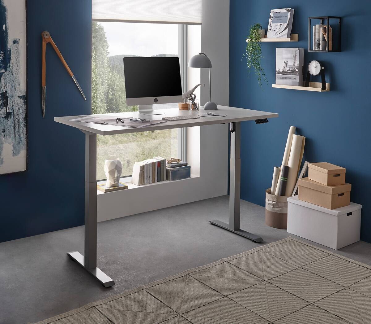 höhenverstellbarer Schreibtisch Pronto 2 weiß B/H/T: ca. 160x75x77 cm