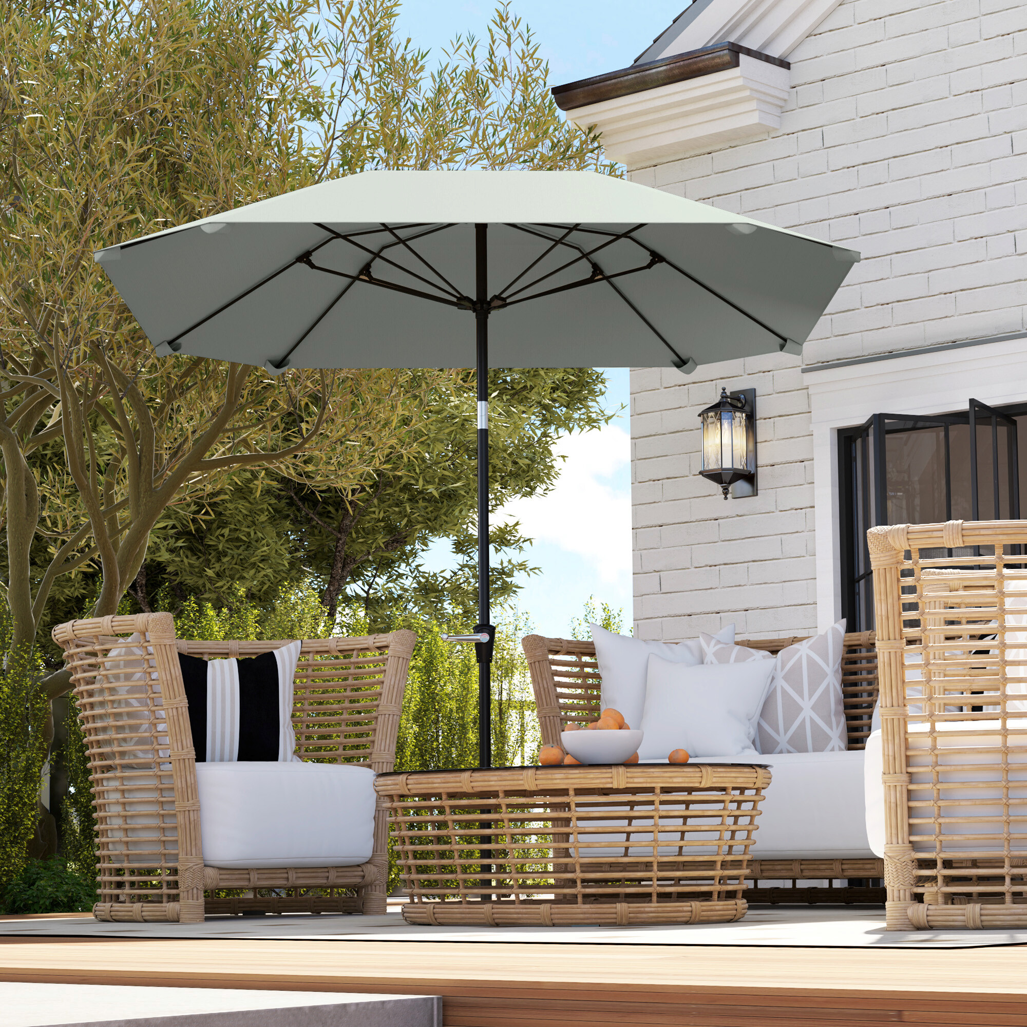 Outsunny Sonnenschirm dunkelgrau Aluminium B/H/L: ca. 233x240x233 cm