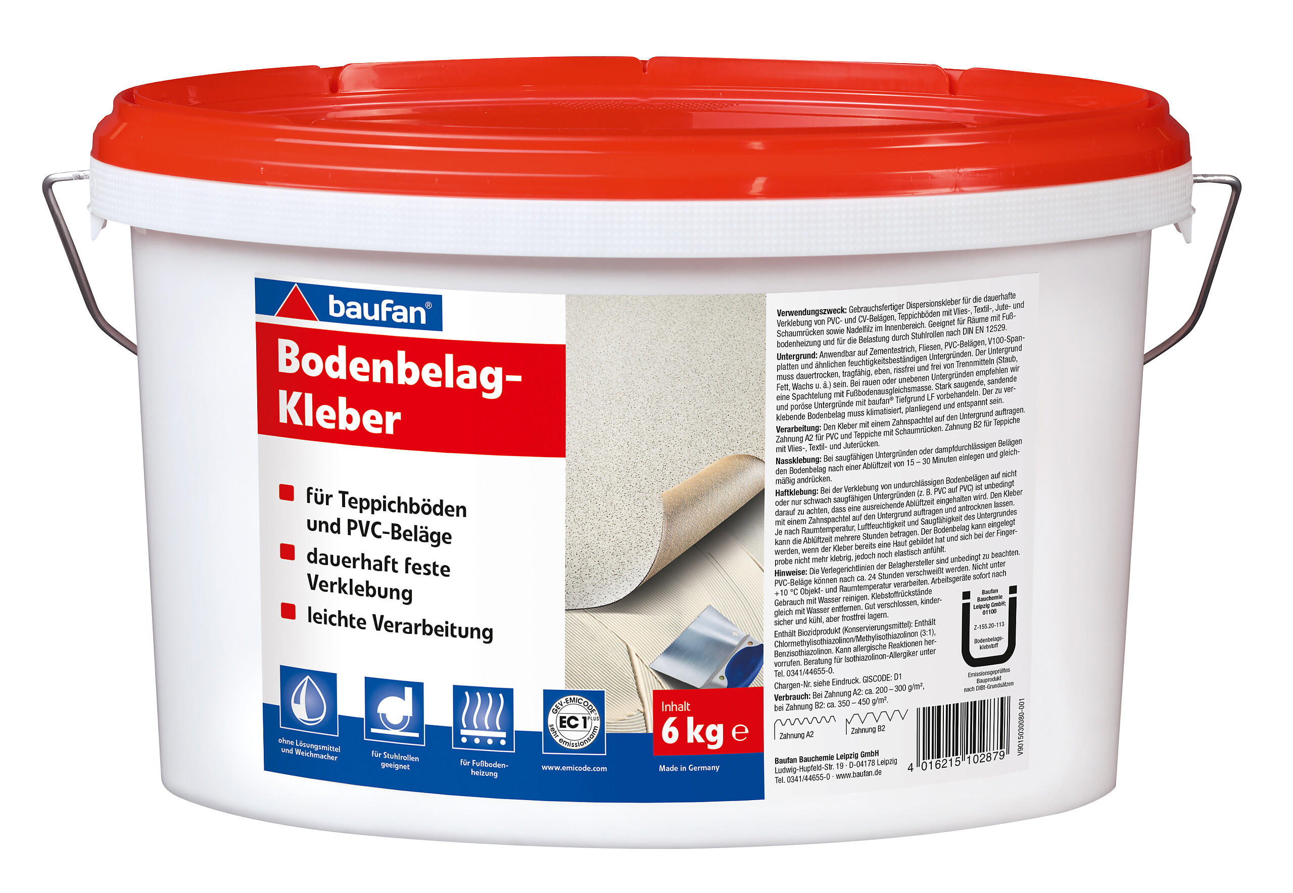 Baufan Kleber reicht für ca. 18qm