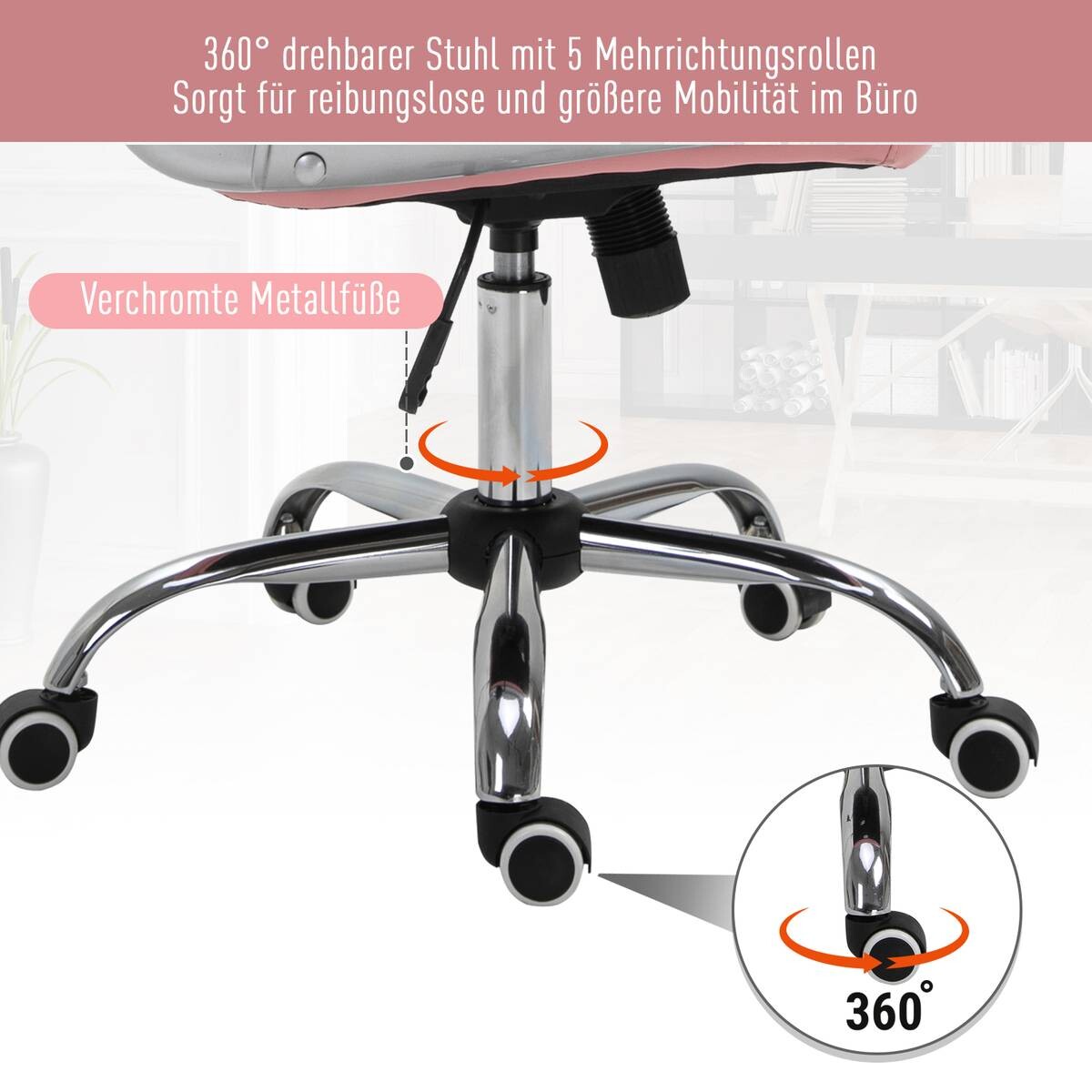 Drehstuhl 921-169V01PK rosa