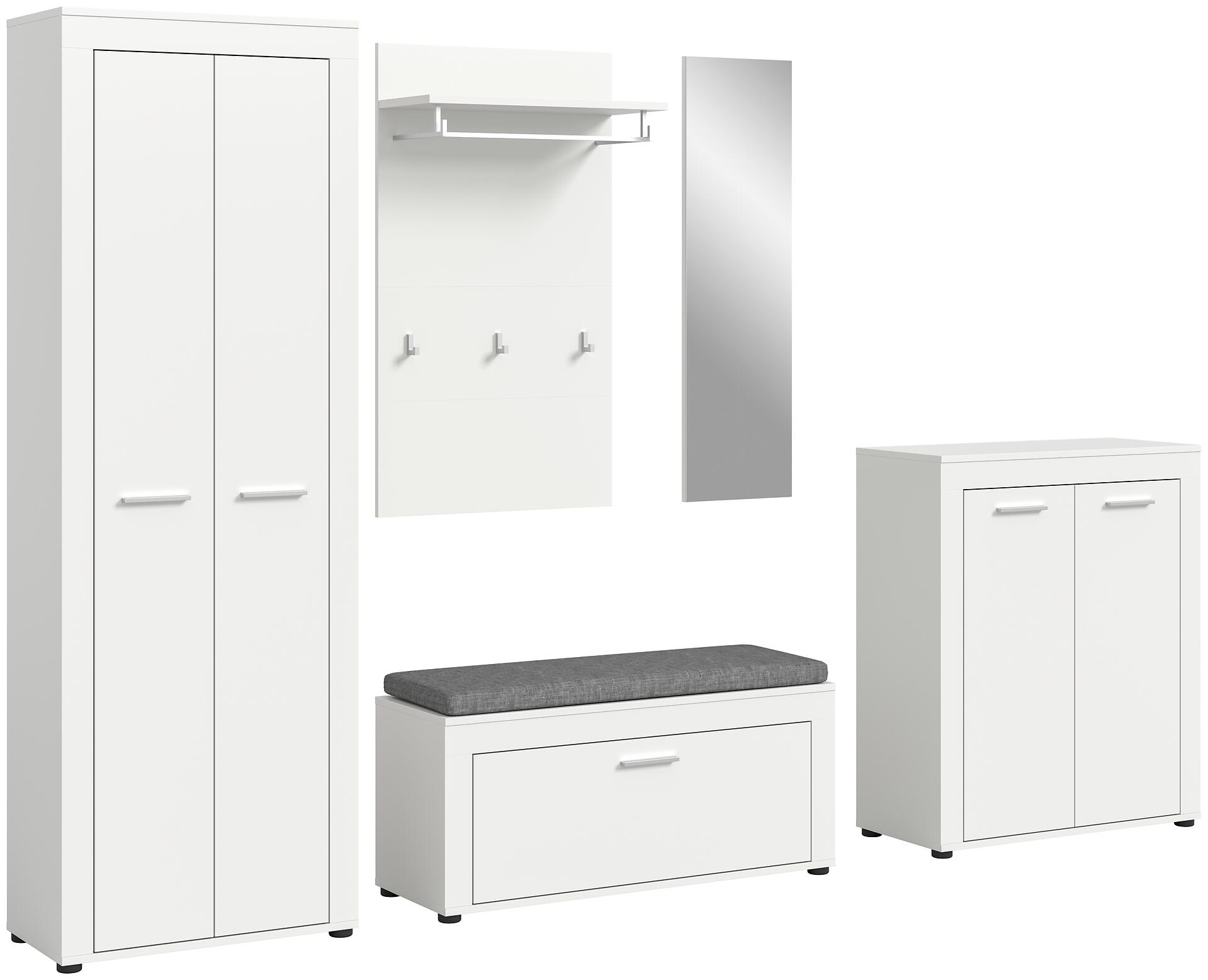 Garderobe JAM weiß B/H/T: ca. 285x191x35 cm