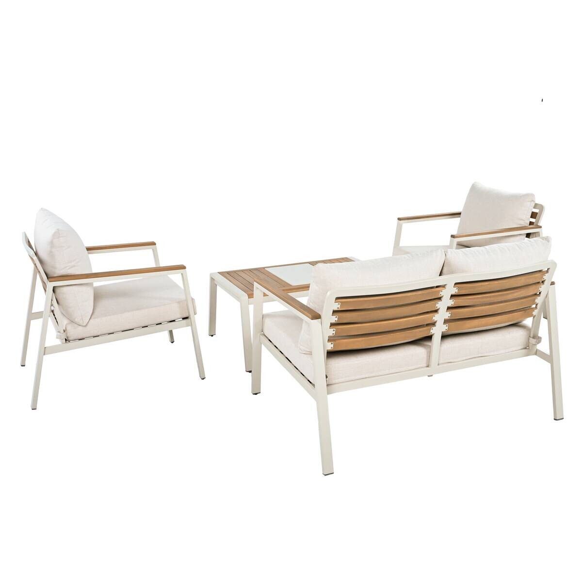 POCOline Gartensitzgruppe Avignon creme Stahl