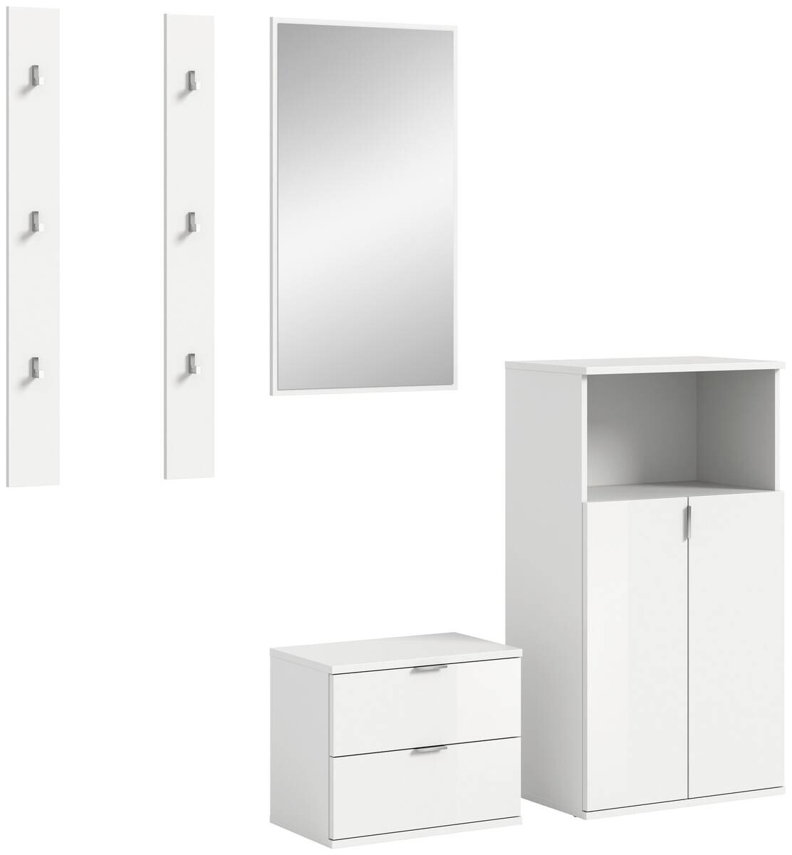 Garderobe PROJEKT X weiß weiß Hochglanz B/H/T: ca. 179x191x37 cm