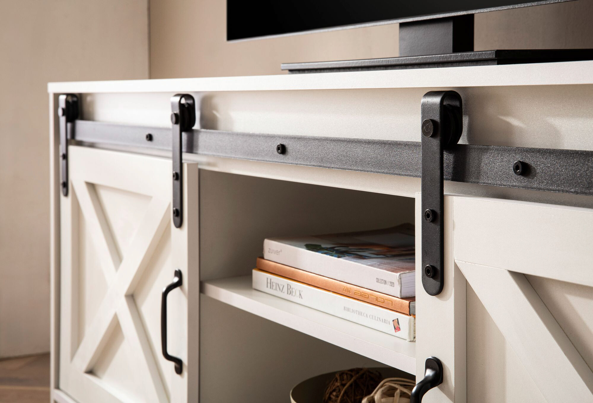 Lowboard weiß B/H/T: ca. 150x59,5x39,5 cm