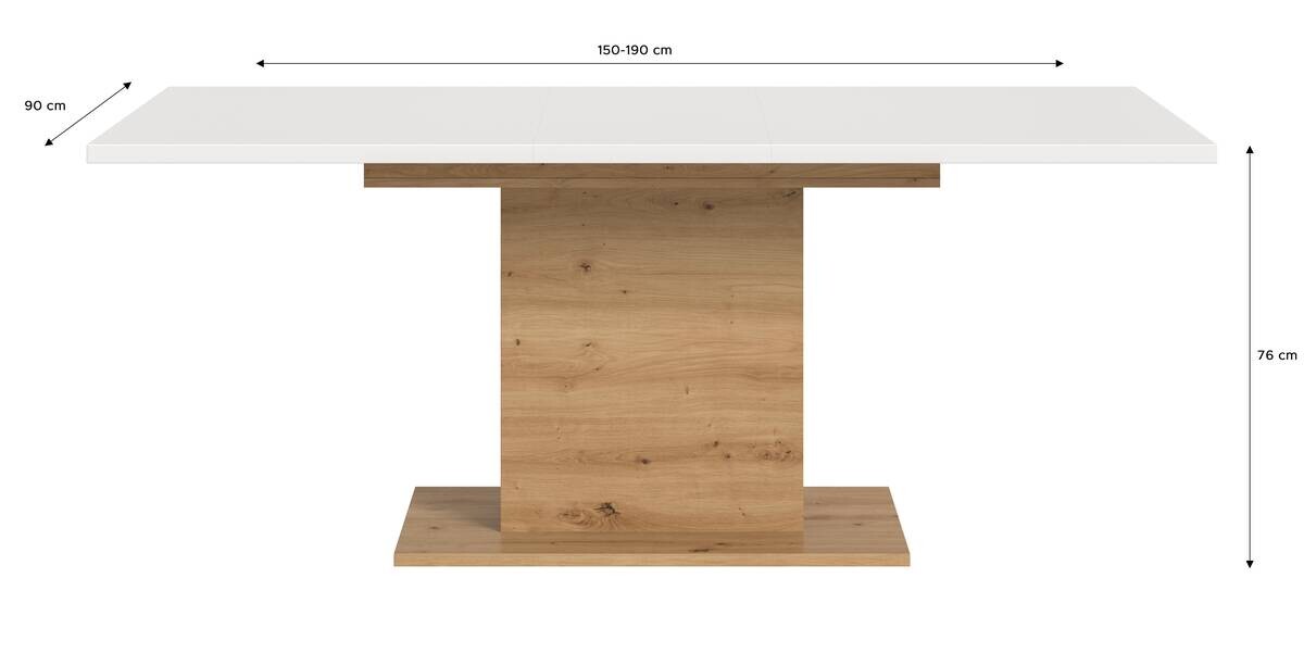 Esstisch MOTION weiß Artisan Nachbildung B/H/T: ca. 150x76x90 cm