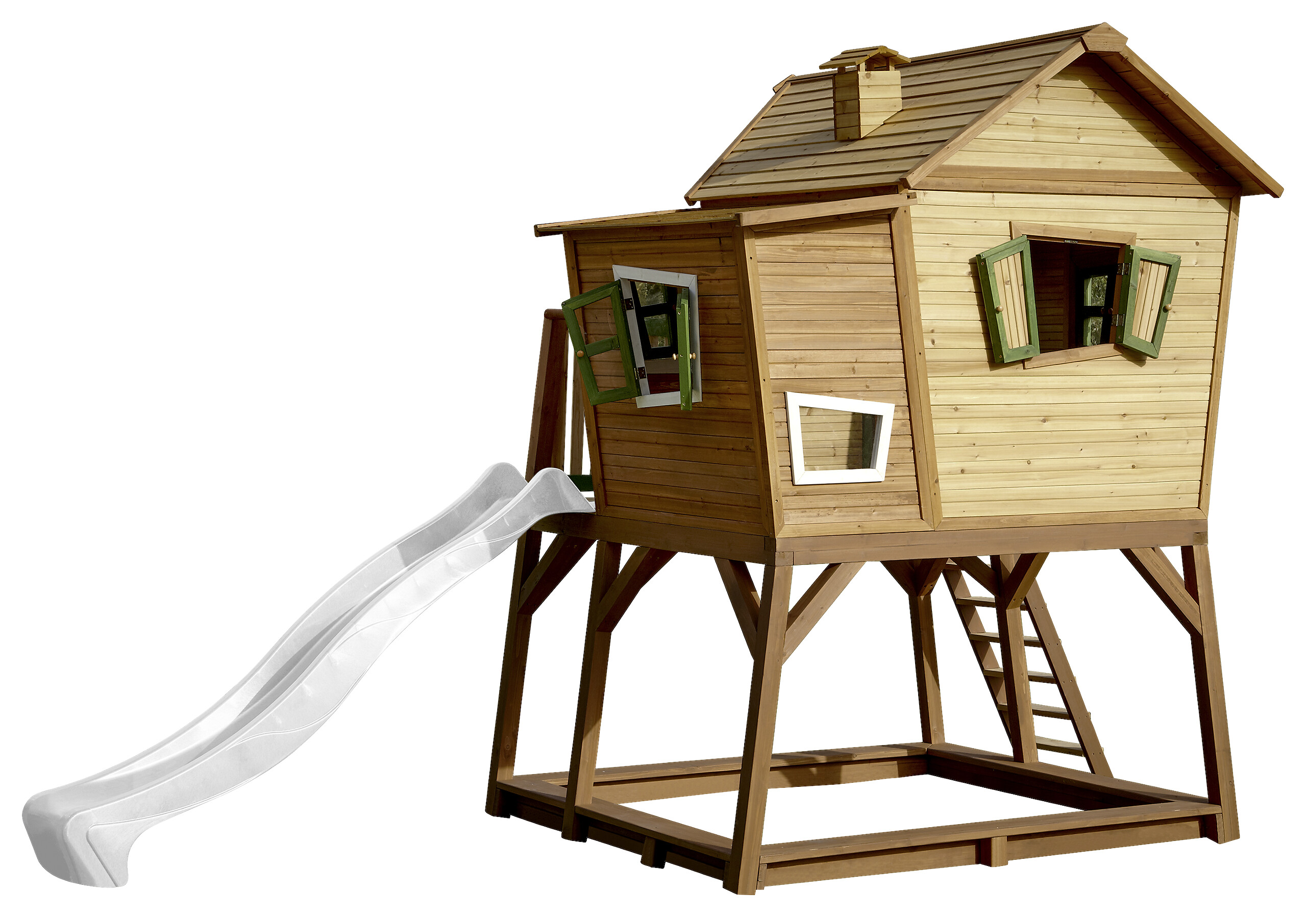 AXI Spielhaus Max braun B/H/L: ca. 432x288x193 cm