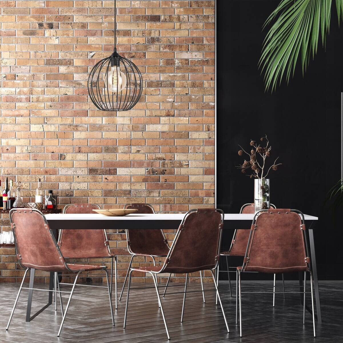 Lamkur Pendelleuchte Zoya schwarz Stahl H/L: ca. 86x24 cm E27 1 Brennstellen