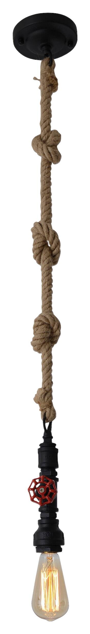 Näve Leuchten Pendelleuchte 114922 schwarz Textil Metall B/H/T: ca. 12x145x12 cm E27 1 Brennstellen