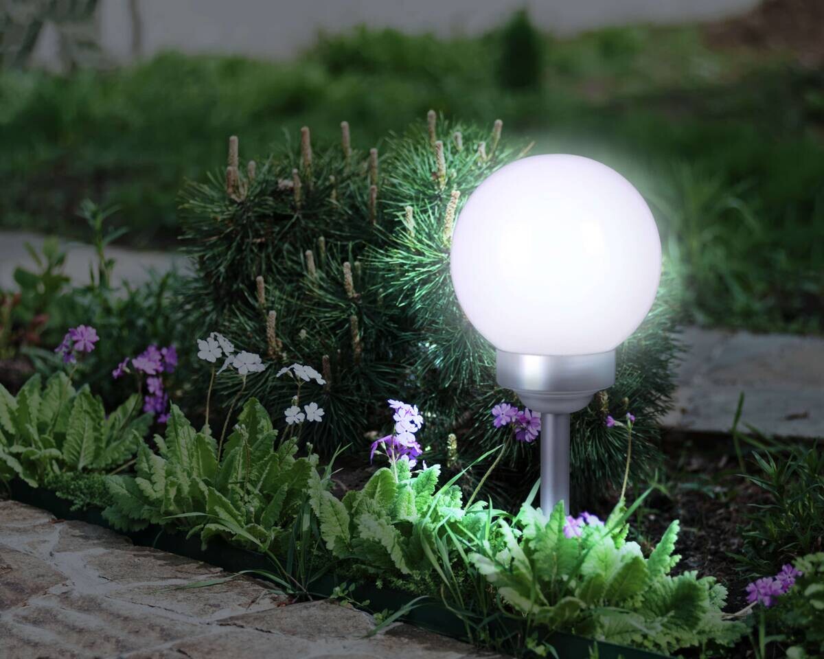 LED-Kugelerdspieß 4111323 weiß Kunststoff H/D: ca. 70x25 cm