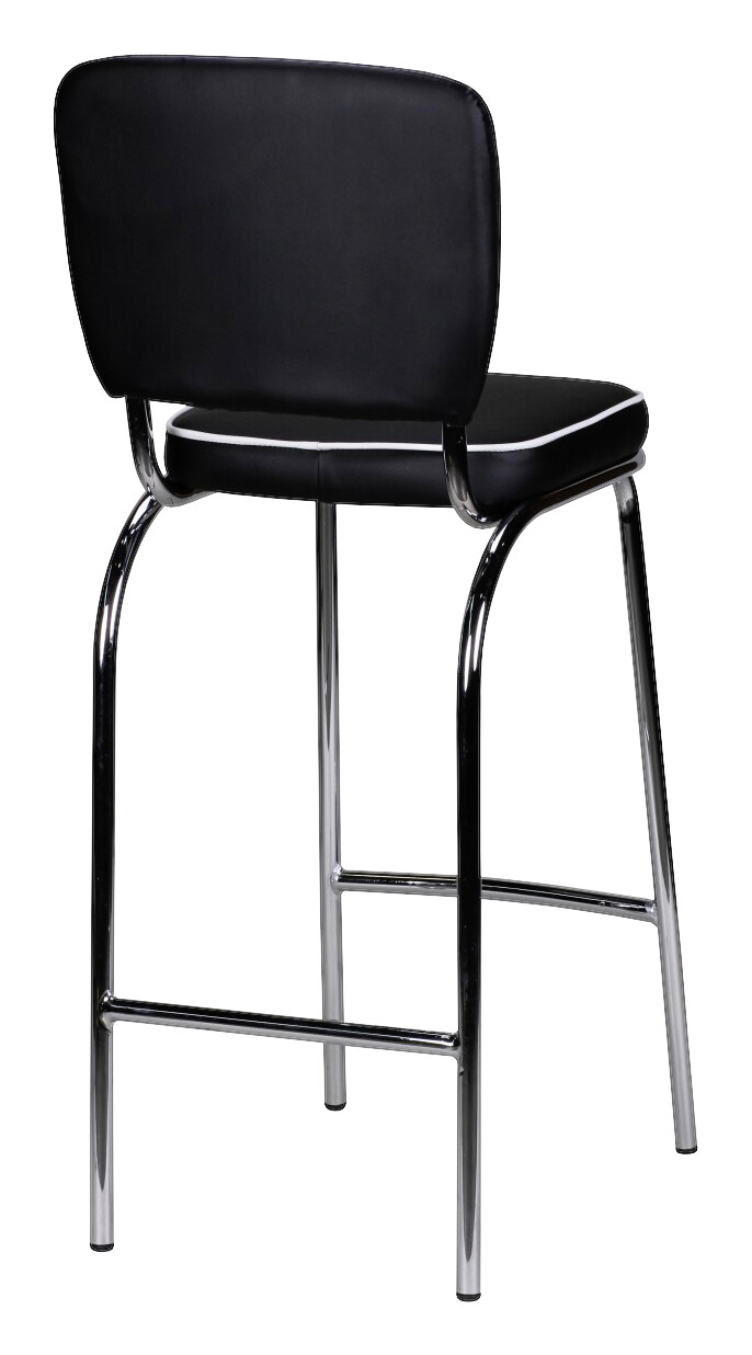 Barhocker schwarz weiß Chrom Kunstleder Kunstleder Metall B/H/T: ca. 40x110x38 cm