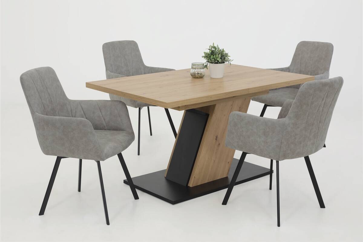 Essgruppe Gesa II grau Eiche Holzwerkstoff B/H/T: ca. 180x76x90 cm