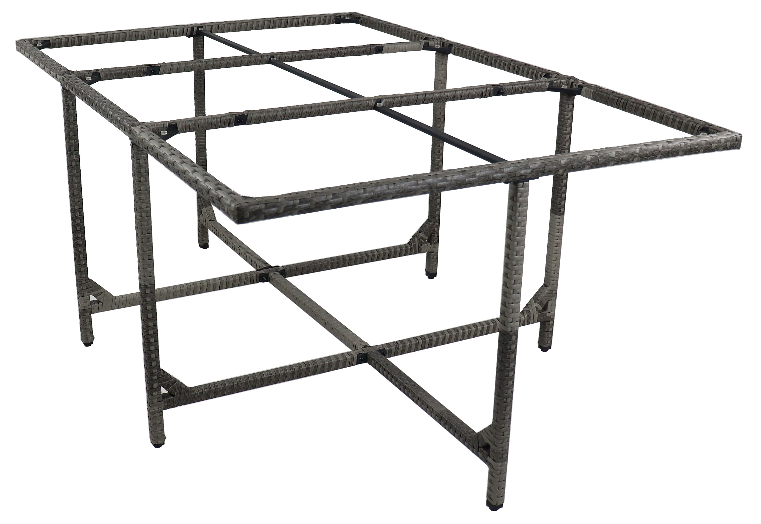 VCM Gartentisch Raloso grau Rattan B/H/L: ca. 170x74x110 cm