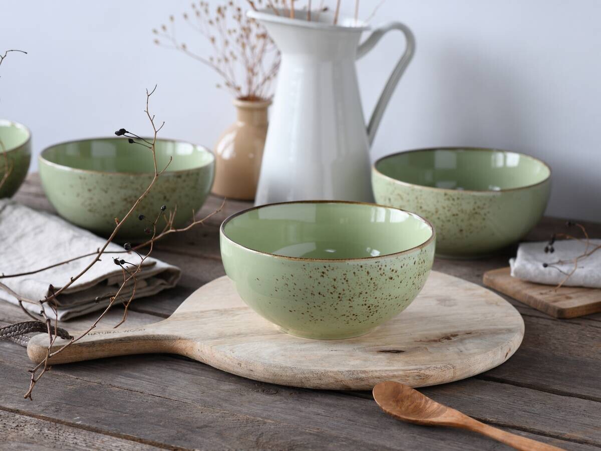 CreaTable Schüsselset Nature Collection grün Steinzeug