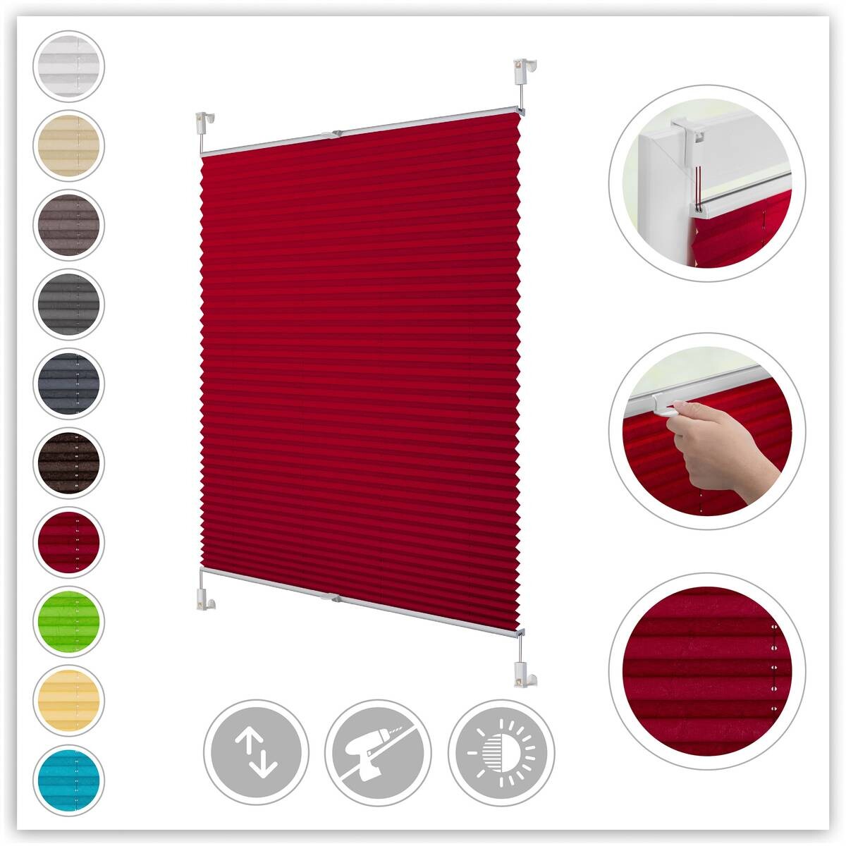 LICHTBLICK Spannplissee brombeer B/L: ca. 50x130 cm