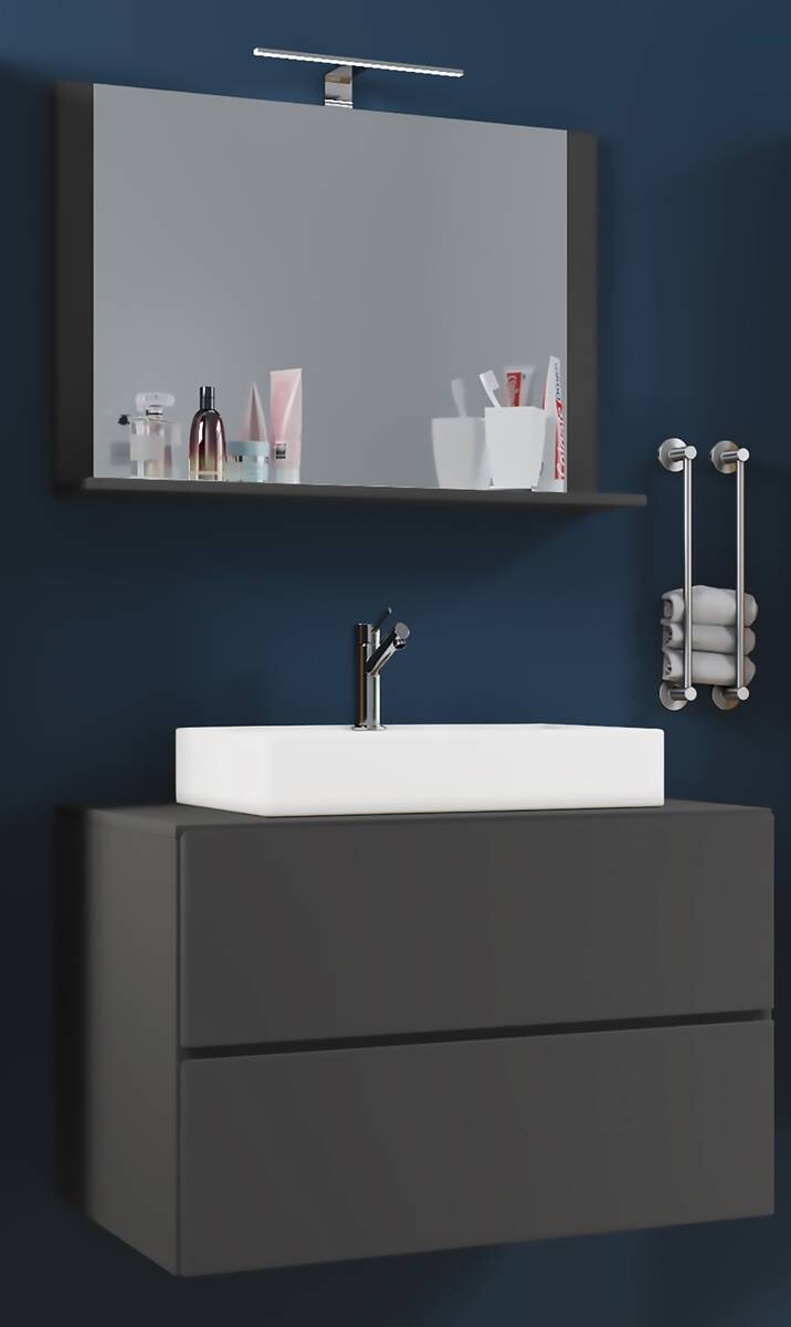 Waschplatz 3tlg-Lendas weiß anthrazit B/H/T: ca. 80x52x52 cm